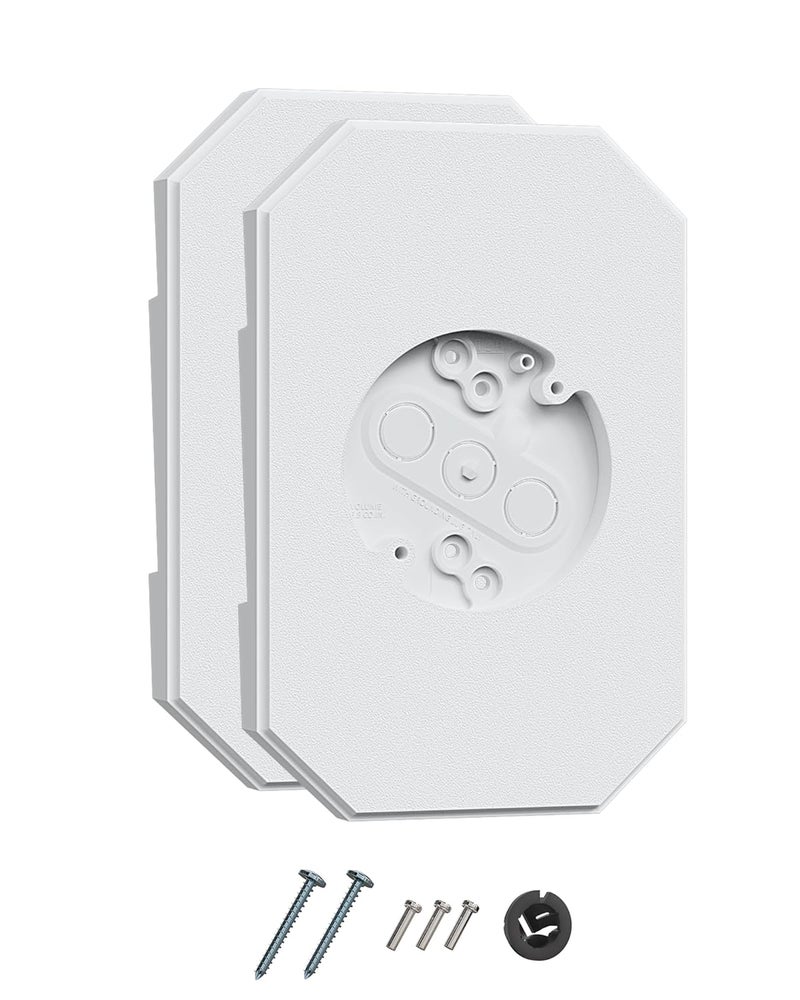 Cixiaor Siding Light Mounting Block, 8141DBL White Outdoor Mounting Plate kit with Built-in Electrical Box, Vinyl Siding Block for 1/2 inch Double, 2 Pack - Image 1